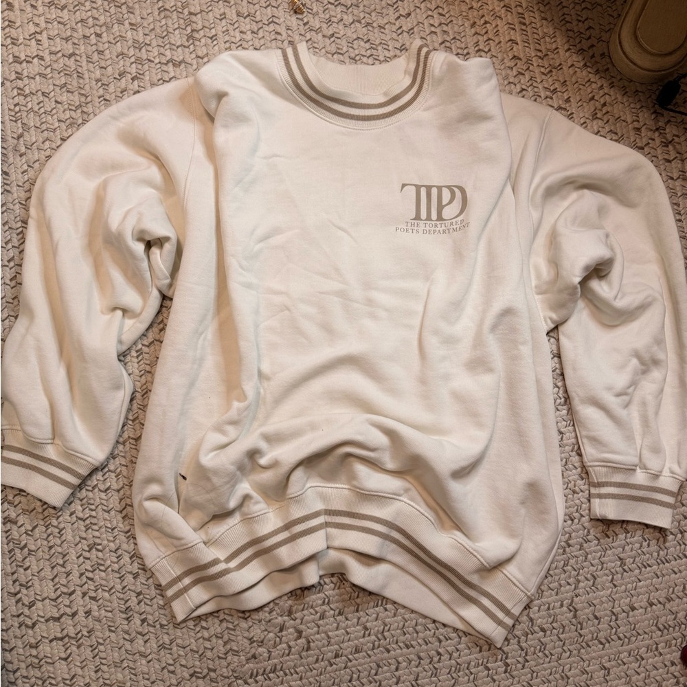 Authentic merch TTPD Taylor swift crewneck cream Sweater